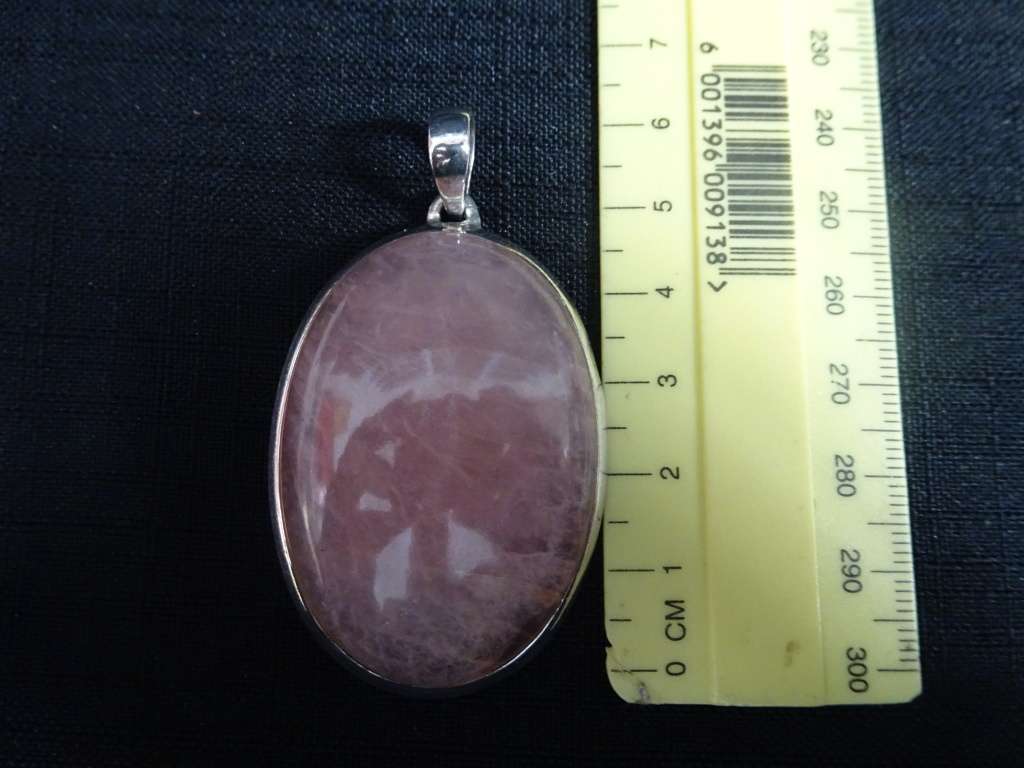 Superb and Chunky Sterling Silver And Rose Quartz Pendant 30.3g Alternative January Birthstone