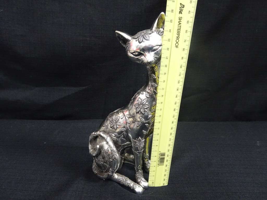 Stunning Funky Electroplating Resin Cat Ornament - In Excellent Condition