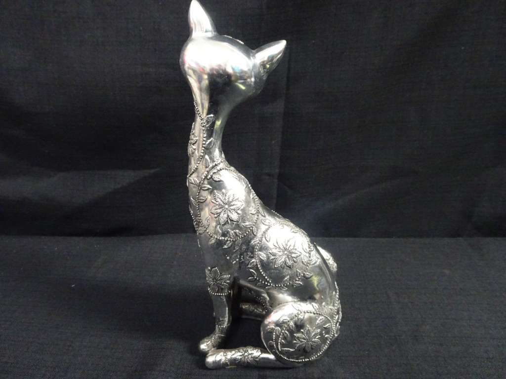 Stunning Funky Electroplating Resin Cat Ornament - In Excellent Condition