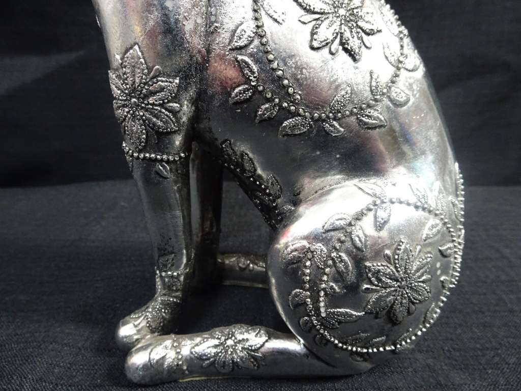 Stunning Funky Electroplating Resin Cat Ornament - In Excellent Condition