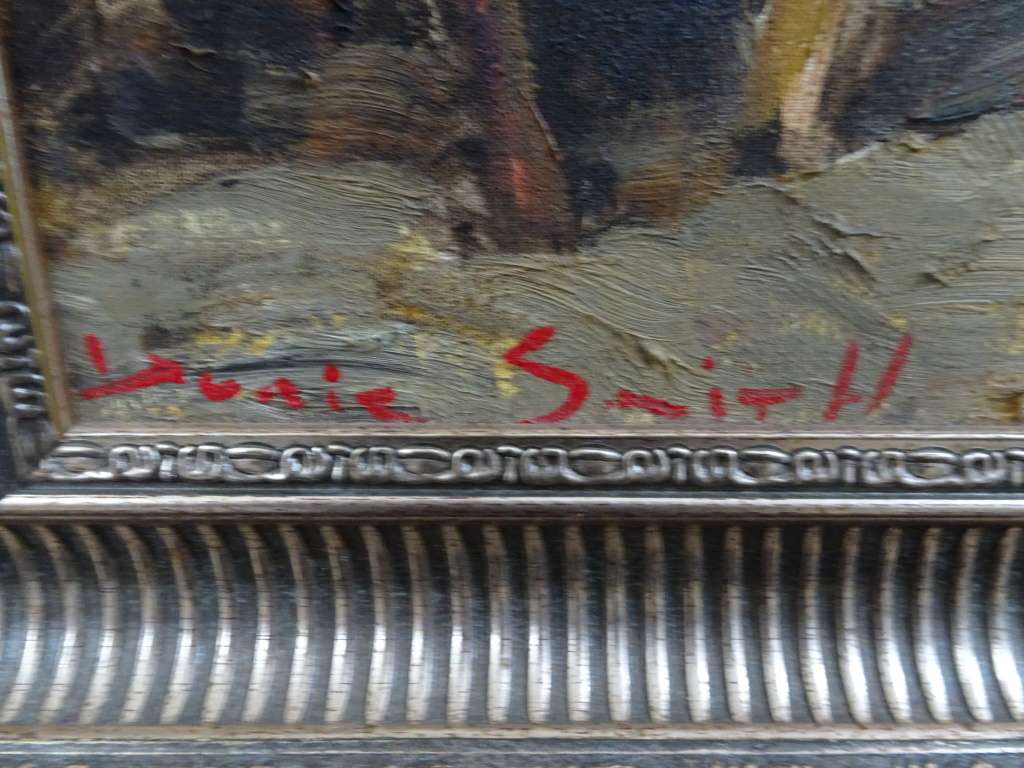 Magnificent Oil On Board "Man Playing Guitar With Lady" By Danie Smith - In Stunning Frame