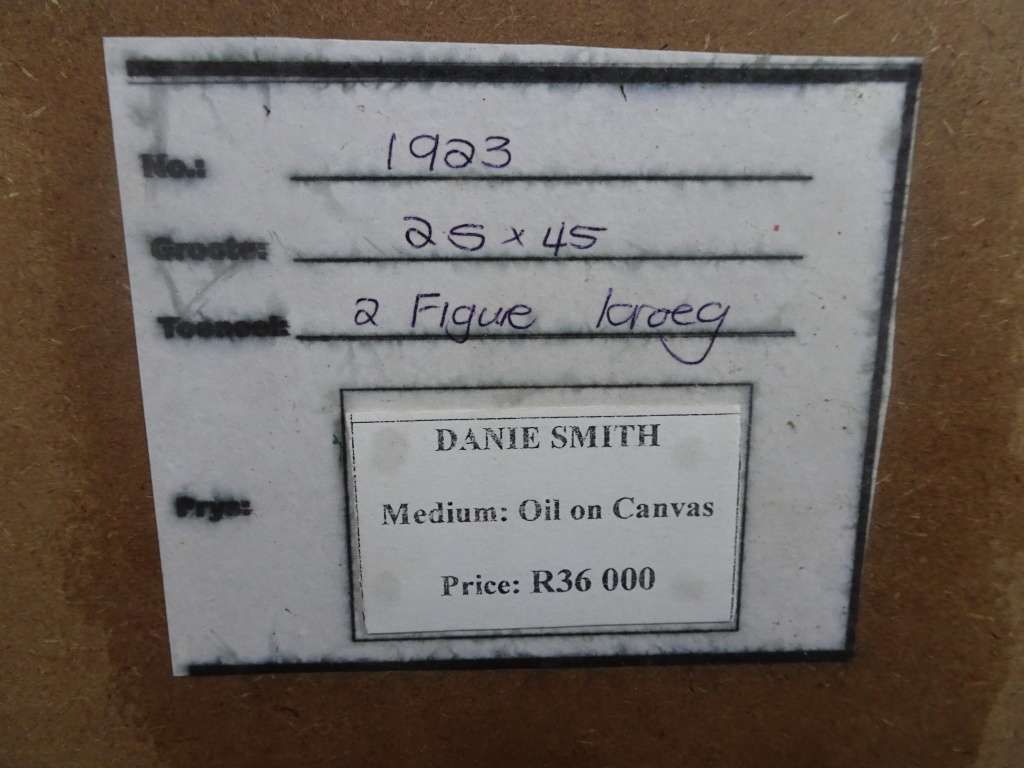 Magnificent Oil On Board "Man Playing Guitar With Lady" By Danie Smith - In Stunning Frame