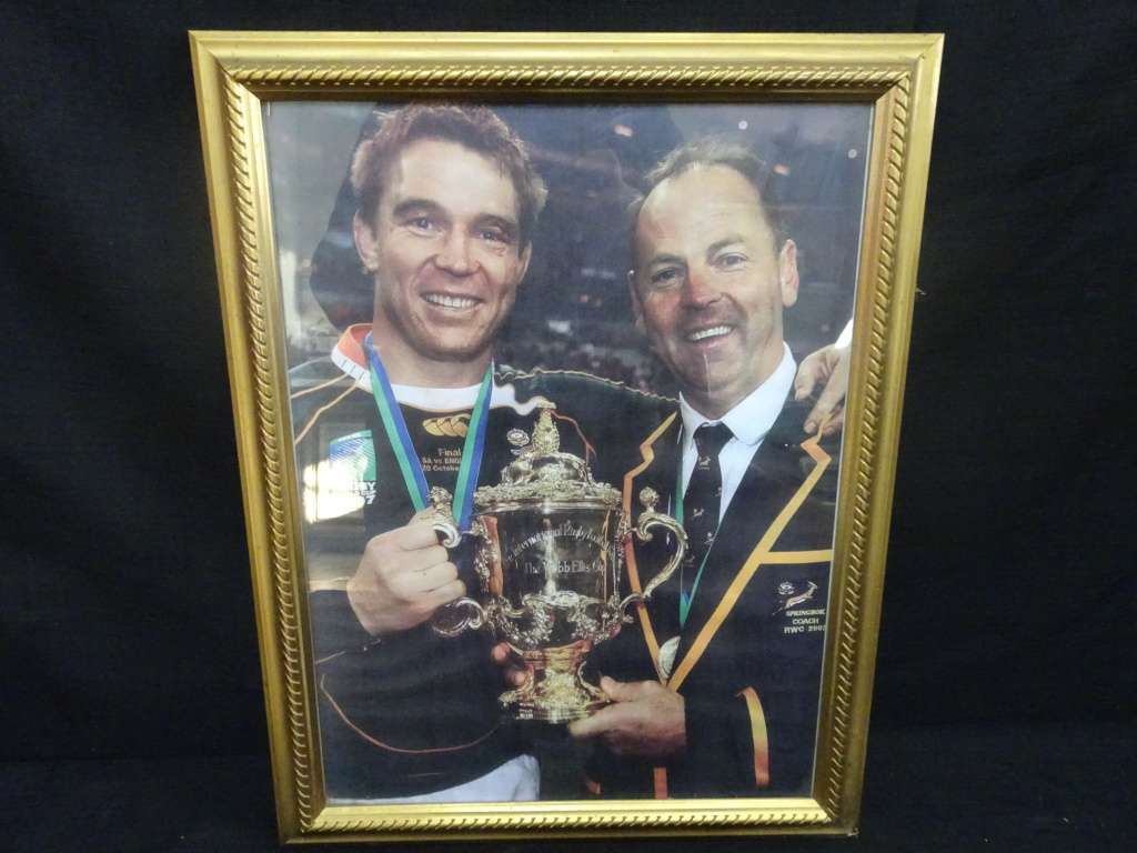 Ex-Springboks Coach Jake White And John Smit Celebrates The Winning Of 2007's World Cup Final Print