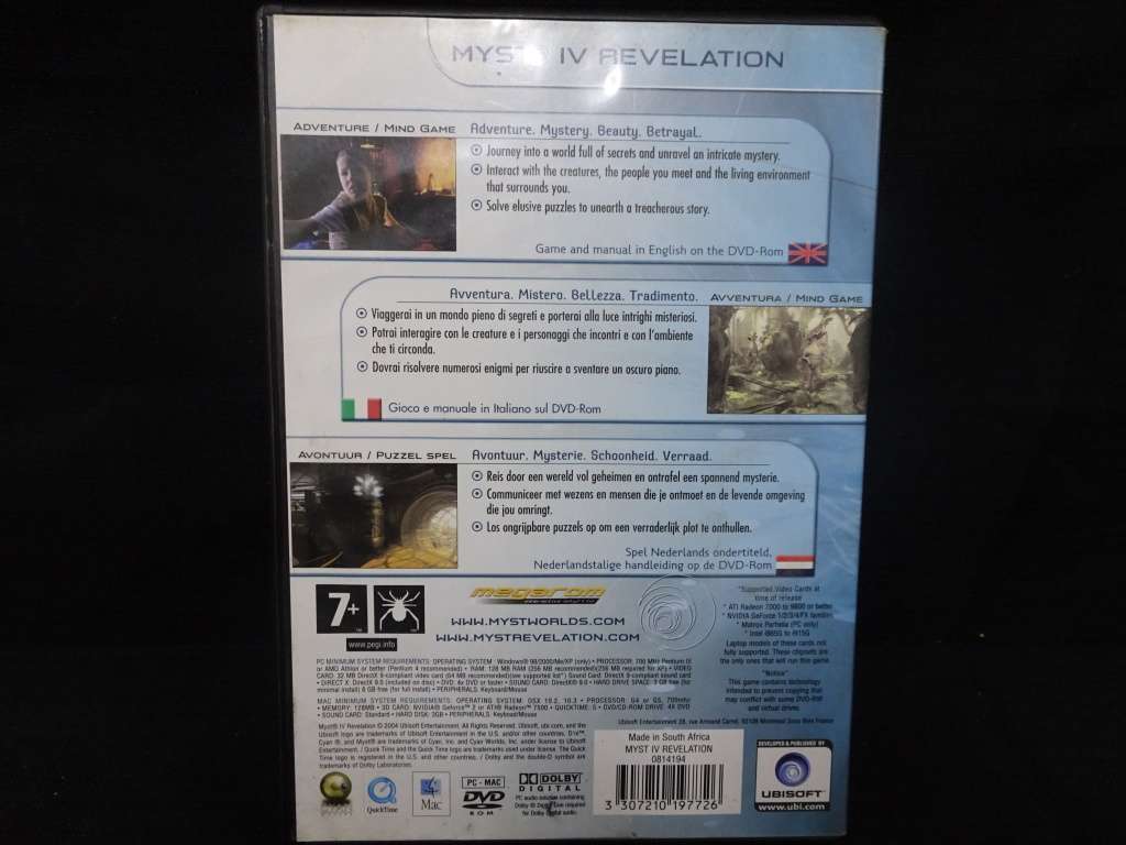 PC/MAC Game - Myst IV Revelation - In Good Condition