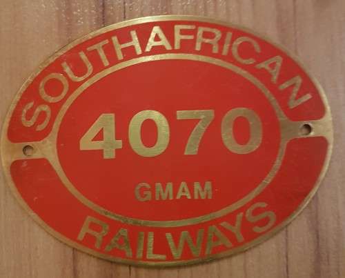 Mini Cab Side Number Plate SAR Steam Locomotive 4070  GMAM