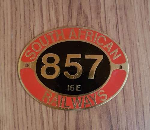 Mini Cab Side Plate  SAR Steam Locomotive 857  16E