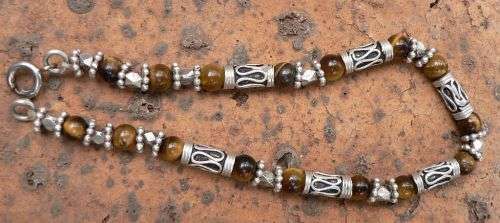 Vintage Indian silver and tiger eye bracelet