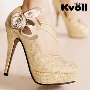 @ R900 gorgeous women gold high heels @