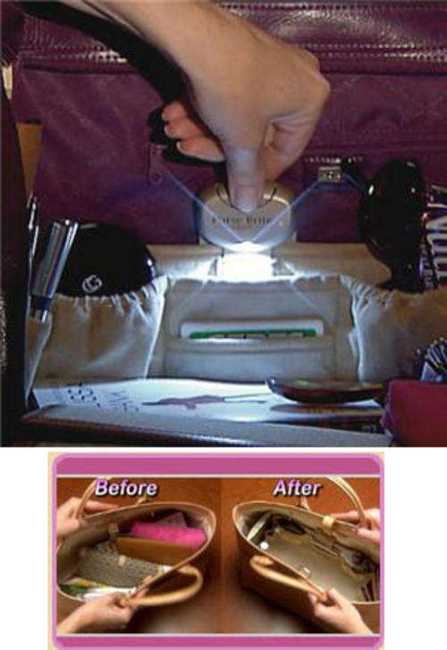 Purse Brite. Lighted Purse Organizer