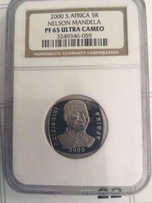 2000 NGC Graded R5 NELSON MANDELA PF 65 ULTRA CAMEO