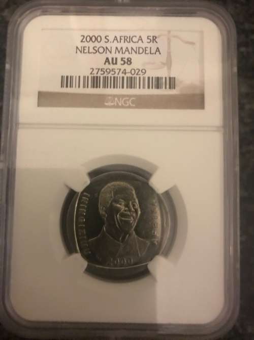 2000 NGC Graded R5 NELSON MANDELA AU 58