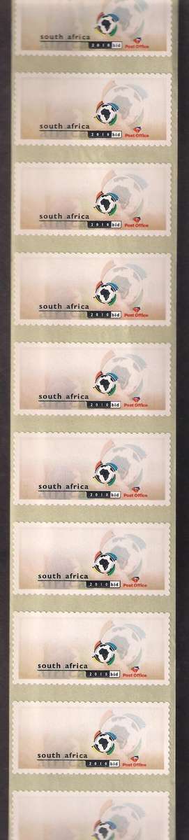 RSA 2004" VIRTUAL STAMP" STRIP OF 10 STAMPS .SELF ADHESIVE. UNCATALOGUED. GOOD VALUE.