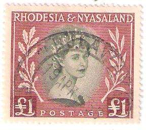 RHODESIA & NYASALAND SELECTION OF USED STAMPS AS LISTED BELOW . GREAT LOT. HIGH CV.