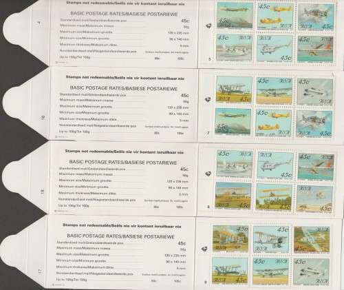 SOUTH AFRICA. (X8) EASIPOST AVIATION BOOKLETS AS PER SCANS. GOOD VALUE.