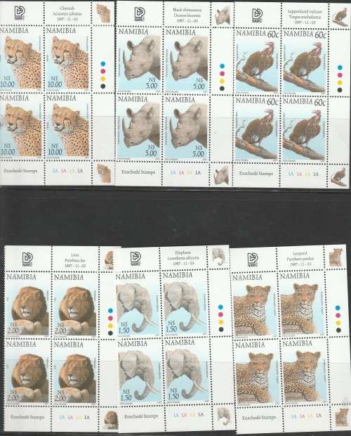 NAMIBIA 1997 3RD DEF ISSUE (X12) CONTROL BLOCKS. SACC 212-223. UMM.