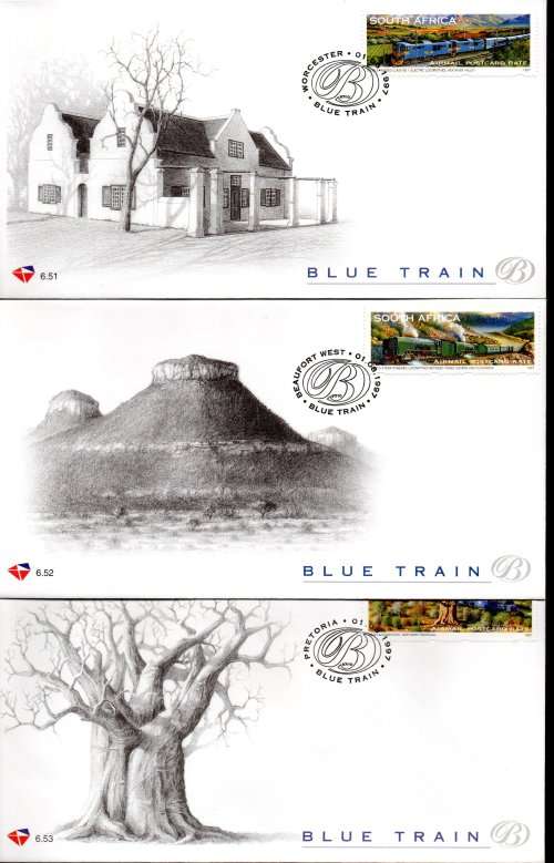RSA BLUE TRAIN LOT OF FDCs (X2 SETS OF) + TWO BOOKLETS (CTO AND MINT). AS LISTED. GREAT VALUE.