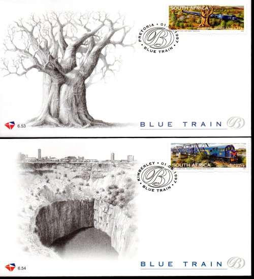 RSA BLUE TRAIN LOT OF FDCs (X2 SETS OF) + TWO BOOKLETS (CTO AND MINT). AS LISTED. GREAT VALUE.
