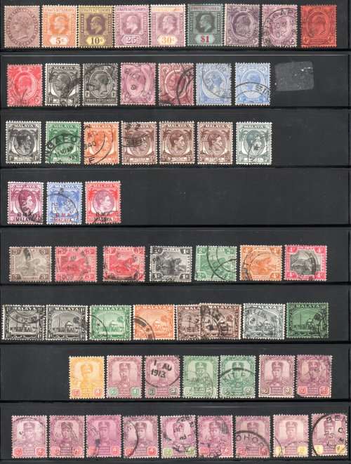 MALAYSIA/STATES SELECTION OF MINT AND USED ON CARD. AS PER SCANS. UNCHECKED. GOOD VALUE LOT.