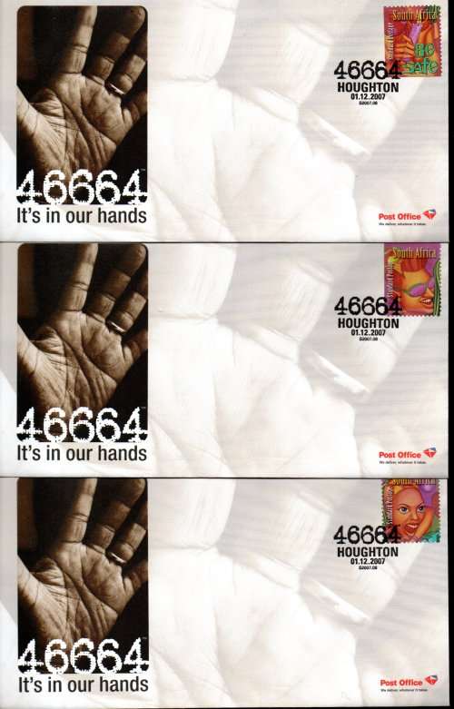 RSA MANDELA 46664 HOUGHTON 01.12.2007 SET OF (X10) COVERS. CLEAN. SCARCE.