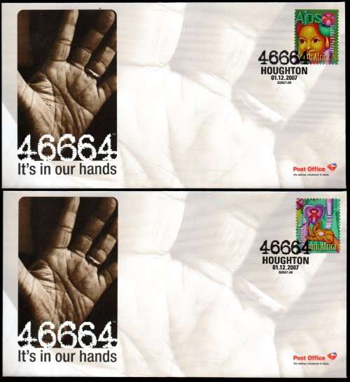 RSA MANDELA 46664 HOUGHTON 01.12.2007 SET OF (X10) COVERS. CLEAN. SCARCE.