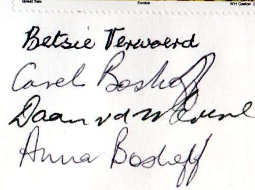 RSA 1988 150 ANNIV OF GREAT TREK SIGNED COVER BY `BETSIE VERWOERD ETC`. CLEAN. AS PER SCANS. LOVELY.