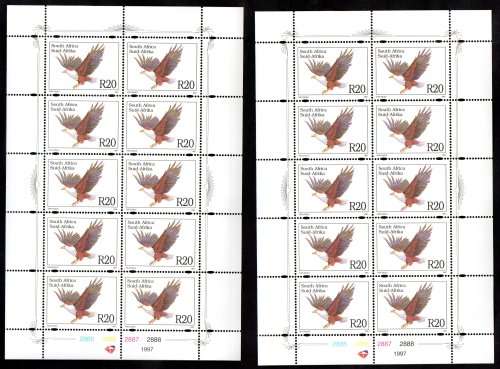 RSA 1997 ADD VALUE TO THE DEF ISSUE R20 FISH EAGLE SHEETLETS (X2) UMM. CC1001. GREAT CV.