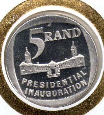 RSA 1994 PRES ELECTION COIN FDC 6.3c `MISSING STEPS` VARIETY + MANDELA FDC 6.3b. AS LISTED. VALUE!