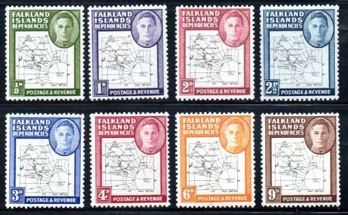 FALKLAND ISLANDS DEPENDENCIES UMM SHORT SET (MISSING 1s). SG G9-15. AS PER SCANS. GBP 74. NICE LOT.