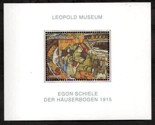 AUSTRIA 2005 ART `EGON SCHIELE - ROW OF HOUSES` UMM M-SHEET. SGMS2779. AS PER SCANS. GOOD VALUE.