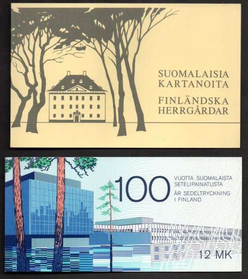 FINLAND 1982 MANOR HOUSES + 1984 BANKNOTES MINT AND COMPLETE BOOKLETS. AS PER SCANS. GREAT ITEMS.