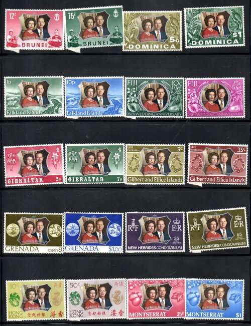 COMMONWEALTH ROYALTY BULK LOT (SHEETS etc) + STANLEY GIBBONS ROYAL WEDDING EMPTY ALBUM. X100 PAGES