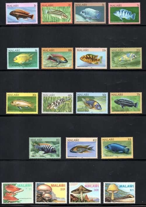 MALAWI SELECTION OF (X5) UMM SETS (FISH, BIRDS ETC). AS PER (X4) SCANS. CV GBP 50+. LOVELY LOT.
