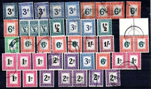 UNION SELECTION OF MINT AND USED POSTAGE DUE SINGLES, PAIRS ETC. AS PER SCANS. GOOD VALUE.