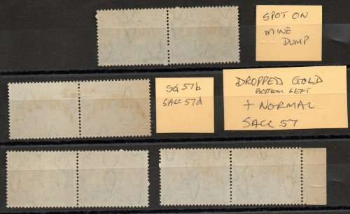 UNION 1933-48 DEF HYPH PICT 2d MINT PAIRS. (X3) WITH VARIETIES + (X1) NORMAL. GOOD VALUE.