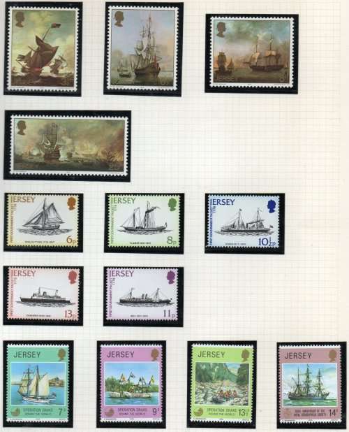 JERSEY SELECTION OF MINT SHIPS SETS ETC. AS PER SCANS. NICE LOT.