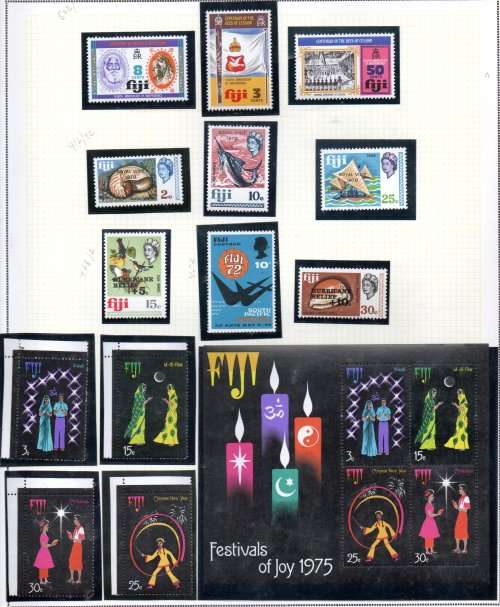 FIJI SELECTION OF UMM SINGLES/MINI SHEET ETC. AS PER SCANS. NICE ITEMS.