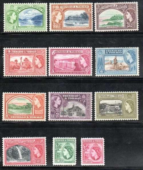 TRINIDAD AND TOBAGO 1953 QEII MINT SET OF (X12) VALUES. SG267/8. AS PER SCANS. CV GBP 45.