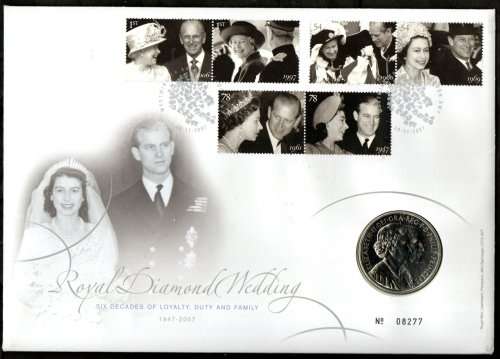 GB 2007 ROYAL DIAMOND WEDDING PHILATELIC NUMISMATIC/COIN COVER. AS PER SCANS. GREAT ITEM.