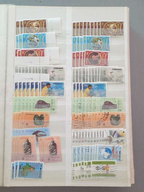 OLD DEALER`S ALBUM WITH ZIMBABWE MANY DUPLICATES ETC. BIG CV. AS PER PHOTOS. NB: PLS READ BELOW!!