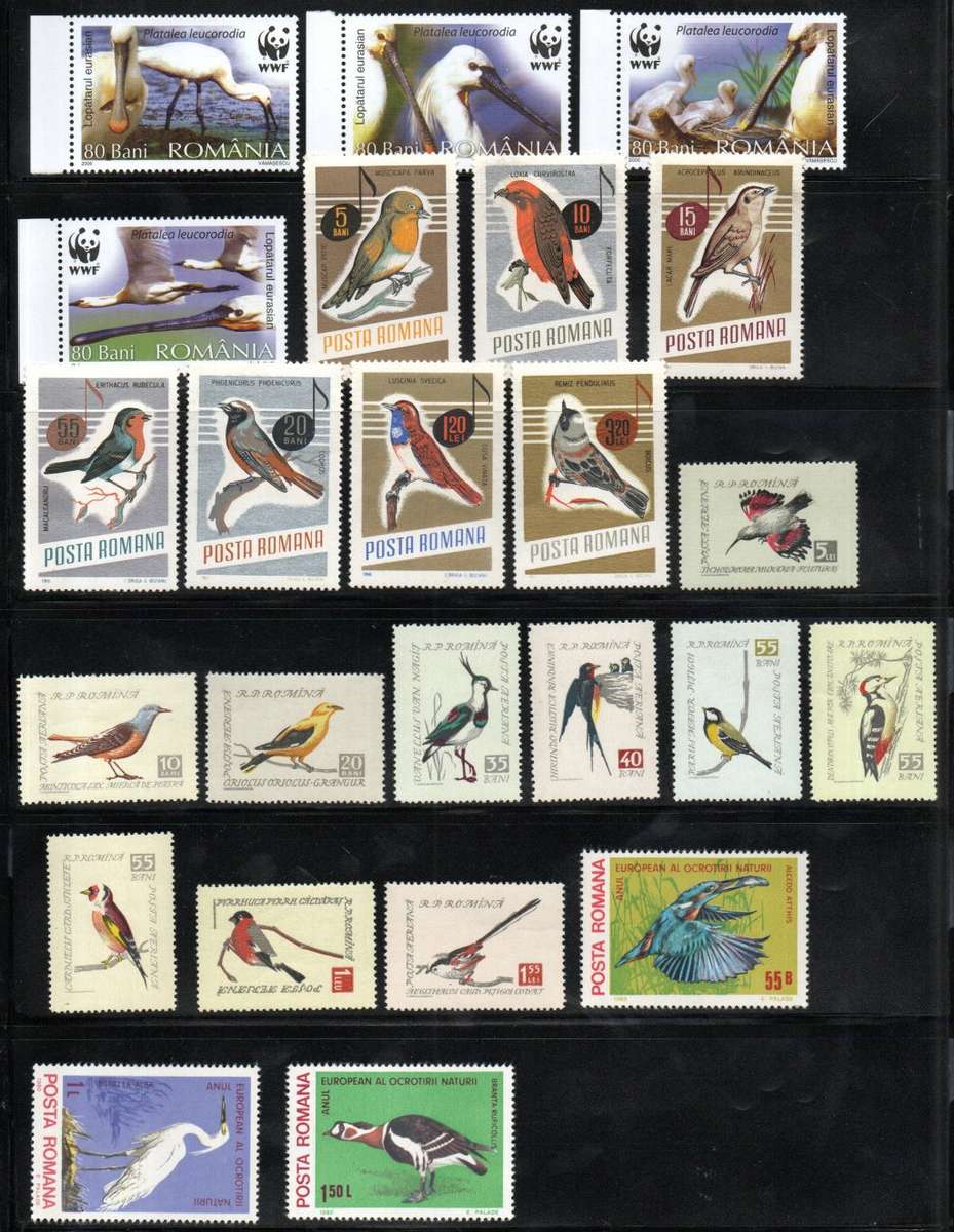 ROMANIA CLEARANCE OF BIRDS/ANIMALS STAMPS UMM (SETS ETC). AS PER SCANS. GREAT LOT. NICE THEMATIC.