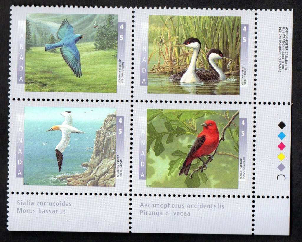 CANADA 1997 BIRDS SETENANT BLOCK OF (X4) UMM. AS PER SCANS. SG1717/20. LOVELY ITEM.