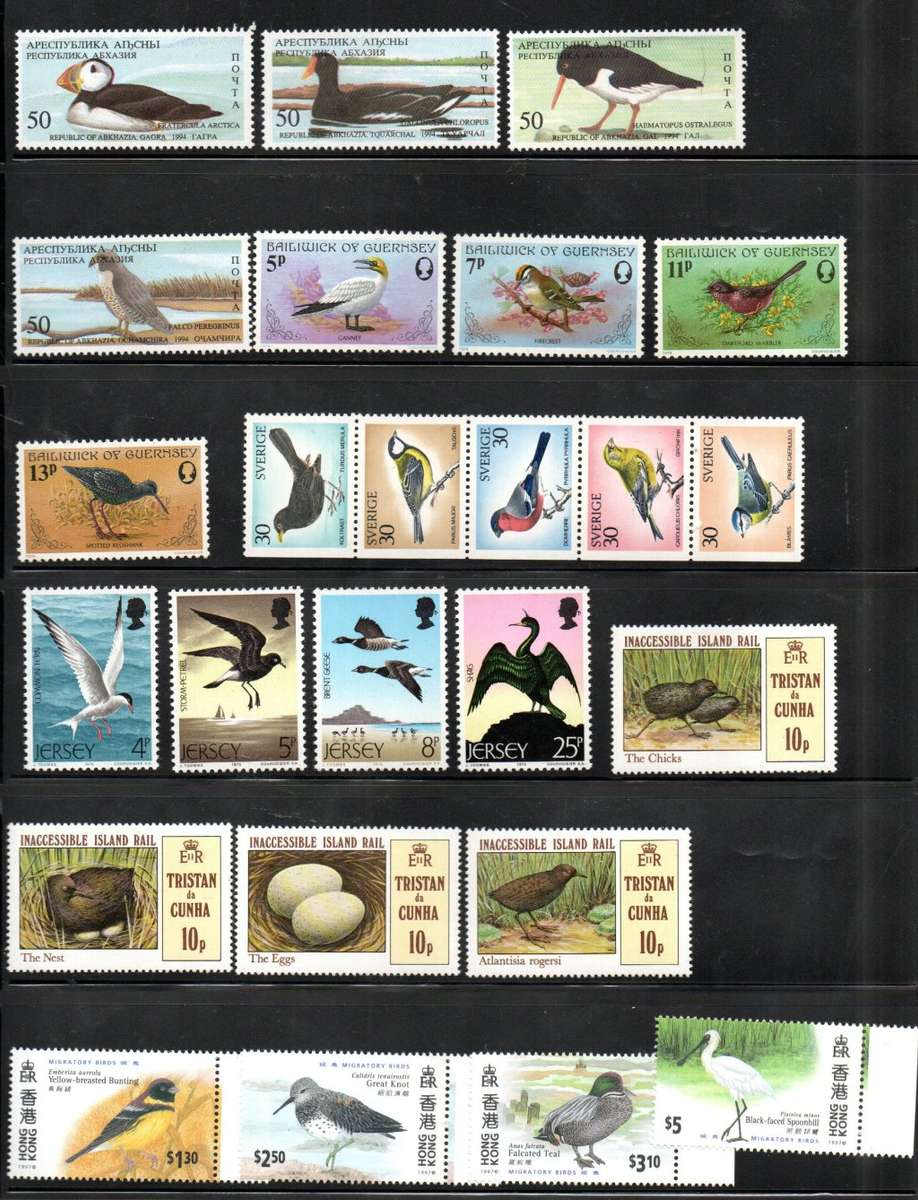WORLD CLEARANCE LOT OF BIRDS THEMATIC SINGLES, BLKS, MSHEETS ETC. AS PER SCANS. UMM. GOOD VALUE!