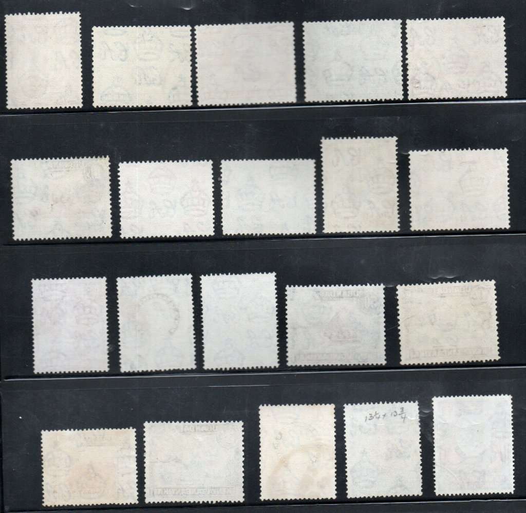 KUT 1938-54 KGVI USED SET OF (X20) SINGLES. SG131/150b. CV GBP 50 (CHEAPEST). UNCHECKED PERFS ETC.