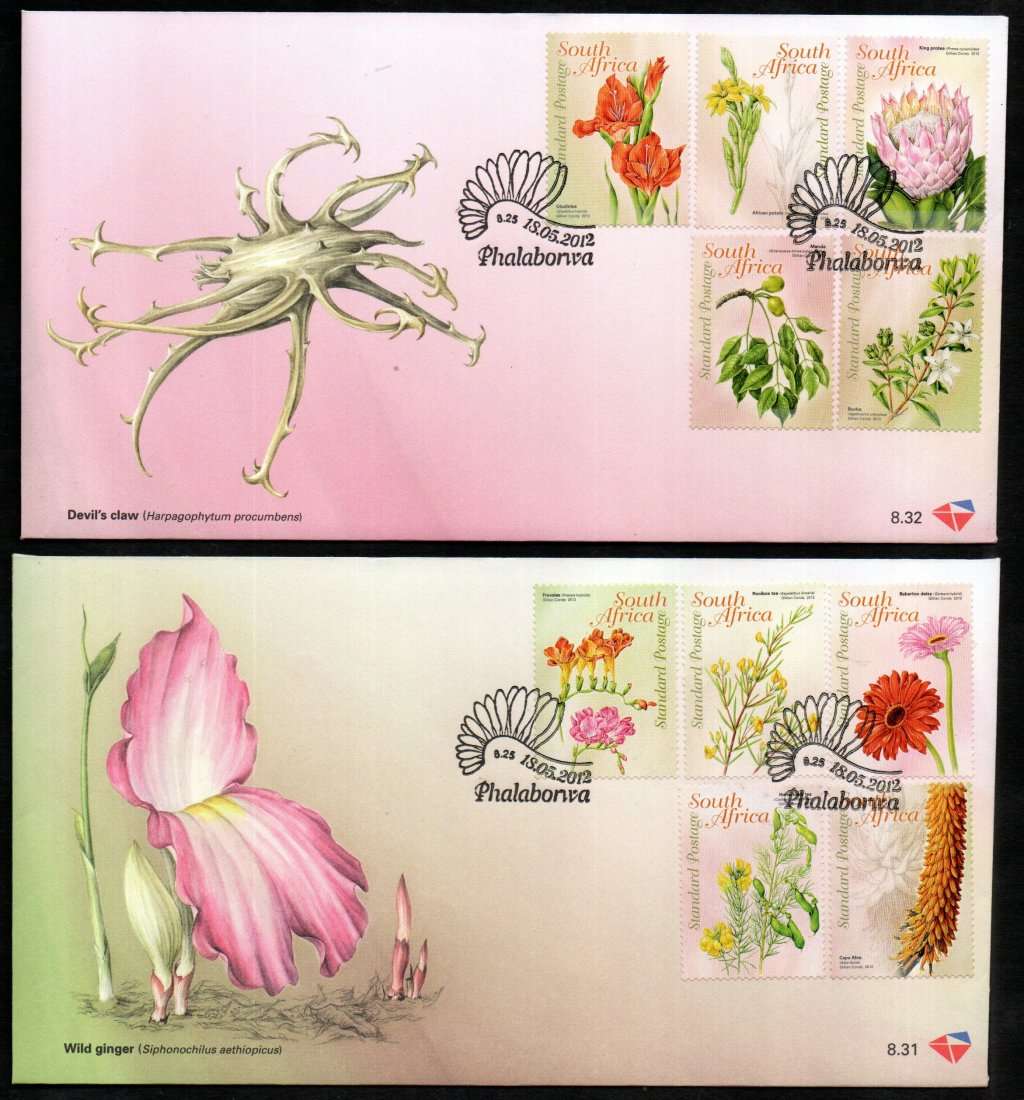 RSA 2012 8 SERIES FIRST DAY COVERS (X4). NOs 8.29 TO 8.32. AS PER SCANS. CLEAN. NICE ITEMS.