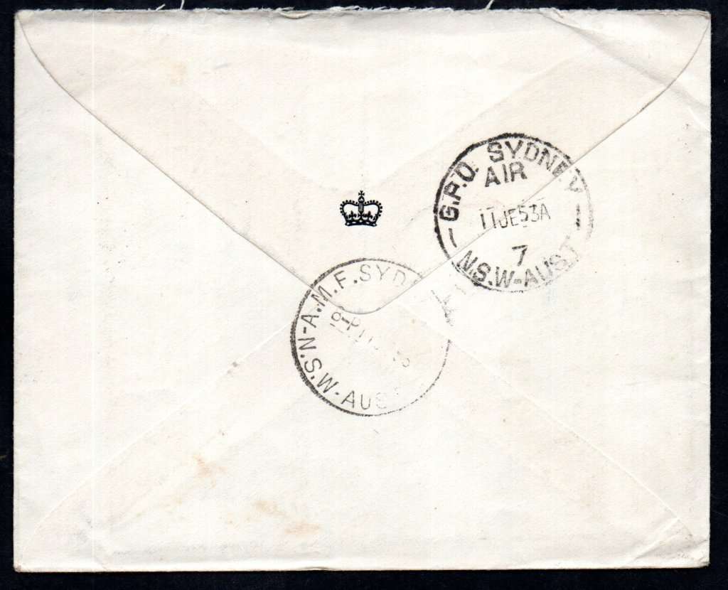 BRITISH SOLOMON ISLANDS 1953 FIRST DAY COVER AIRMAIL COVER TO GILBERT+ELLICE ISLANDS. AS PER SCANS.