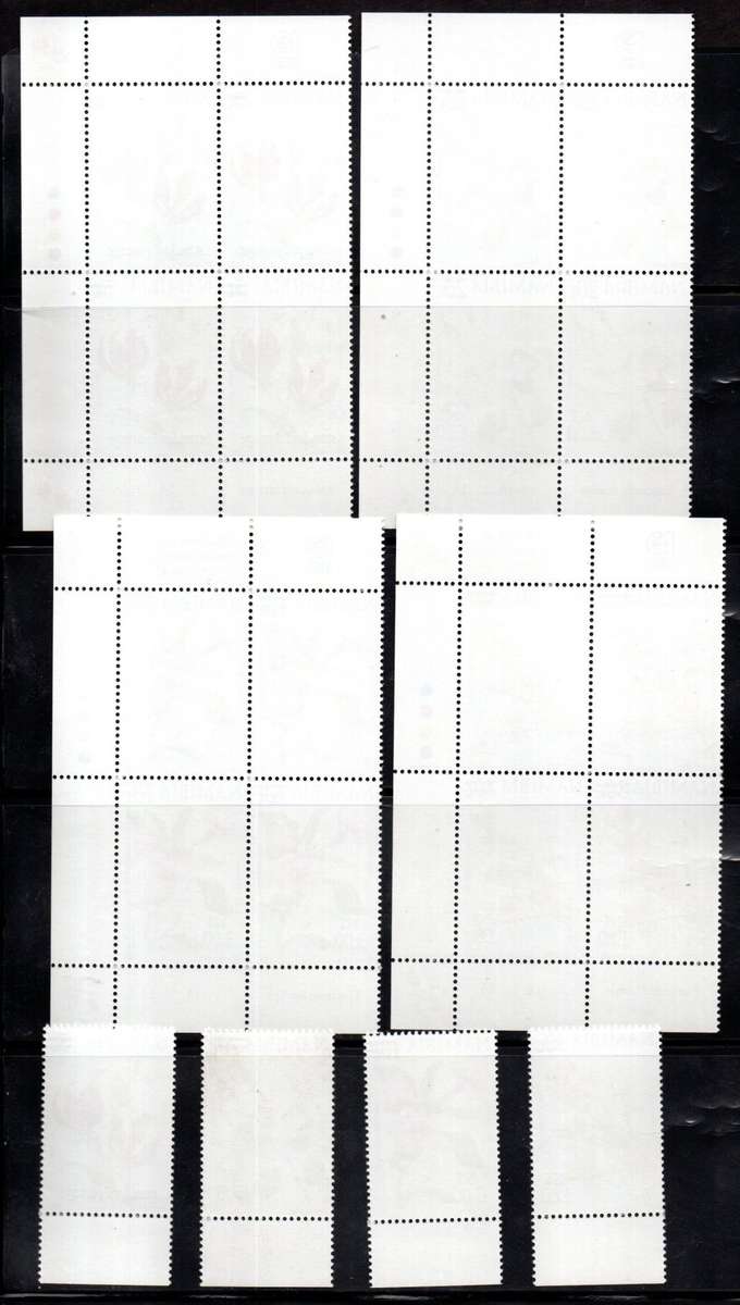 NAMIBIA 2000 DEF ISSUE SURCHARGED SET OF (X4) CONTROL BLKS OF (X4) + SINGLES UMM. CC322-25. CV R650.