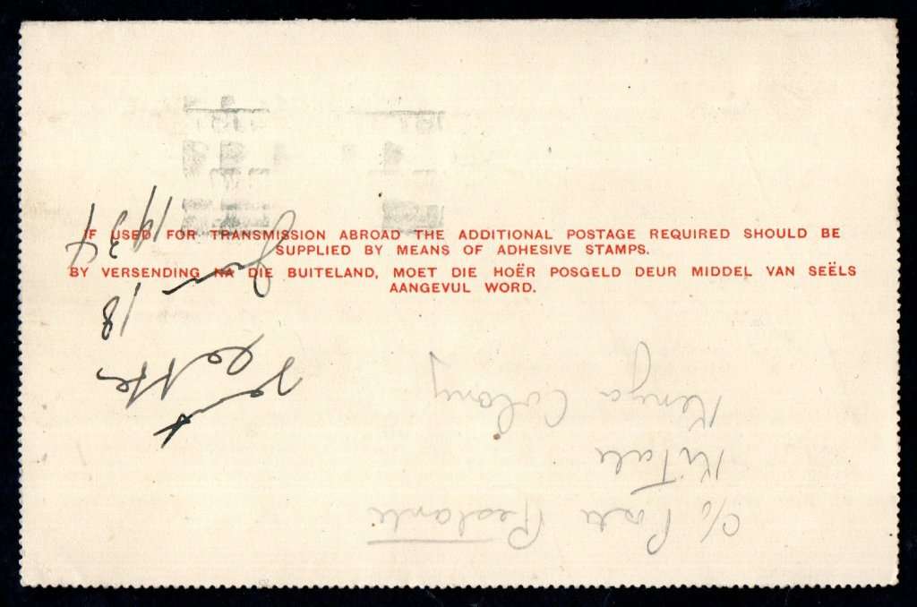 UNION 1933 2d LETTER CARD KIMBERLEY-NAIROBI. INTERESTING MESSAGE RE: FAMOUS ZOOLOGIST DR BEQUAERT.