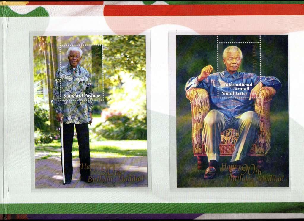 RSA 2008 HAPPY 90TH BIRTHDAY MADIBA (X4) SOUVENIR FOLDERS. AS PER SCANS. NICE LOT.