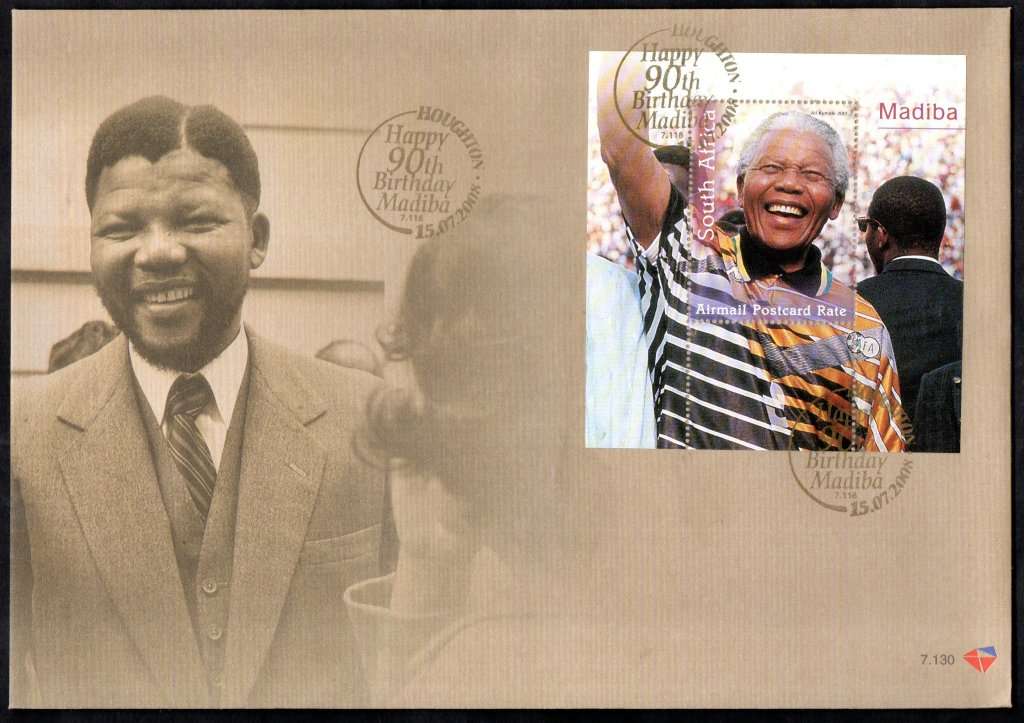 RSA MANDELA 90TH BDAY SPECIAL PACK (90 MADE) inc FACES BOOKLET, X3 COVERS + 2 CARDS + NORMAL FDC.