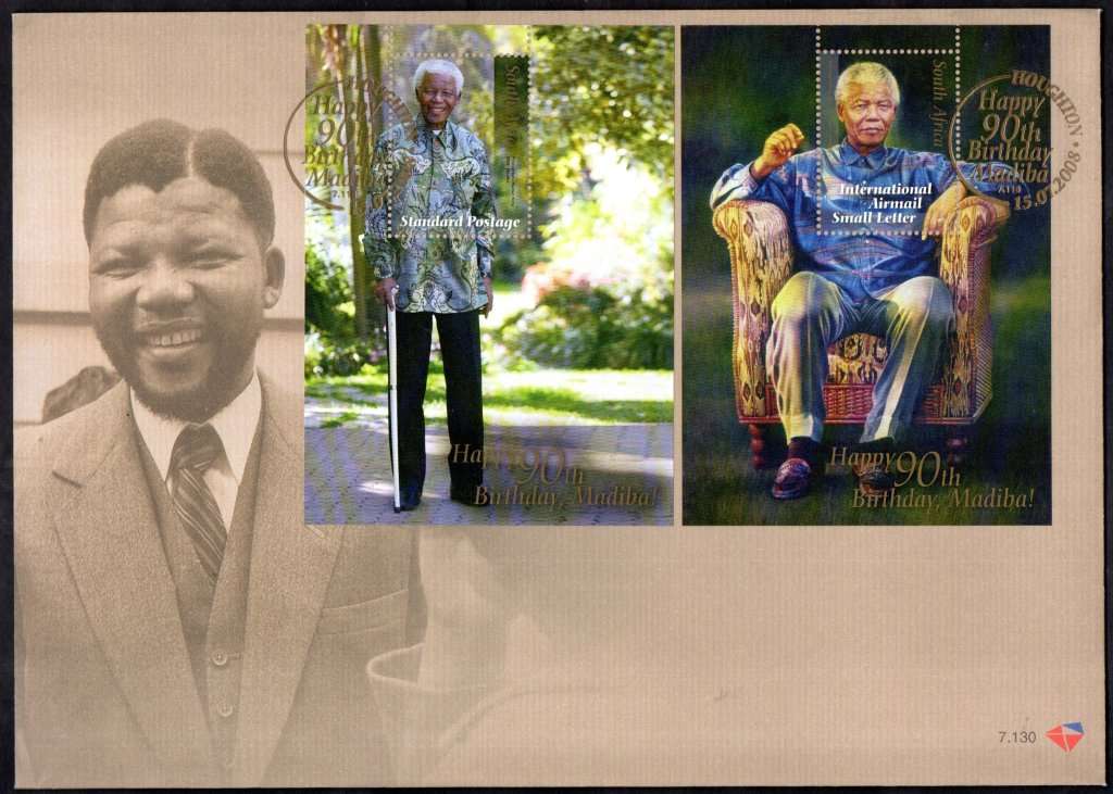 RSA MANDELA 90TH BDAY SPECIAL PACK (90 MADE) inc FACES BOOKLET, X3 COVERS + 2 CARDS + NORMAL FDC.